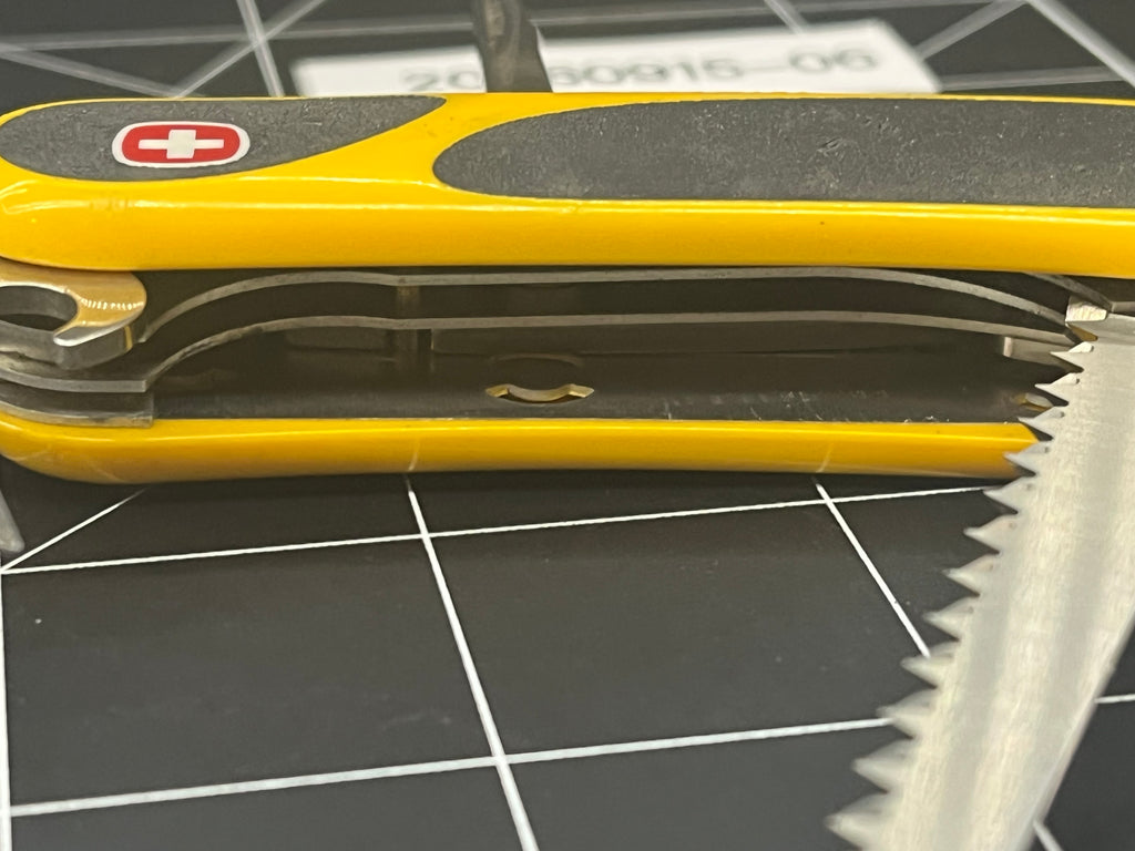 2000s Wenger Delemont SAK EvoGrip 18 85mm Yellow Folding Multi-Tool Pocket Knife