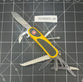 2000s Wenger Delemont SAK EvoGrip 18 85mm Yellow Folding Multi-Tool Pocket Knife