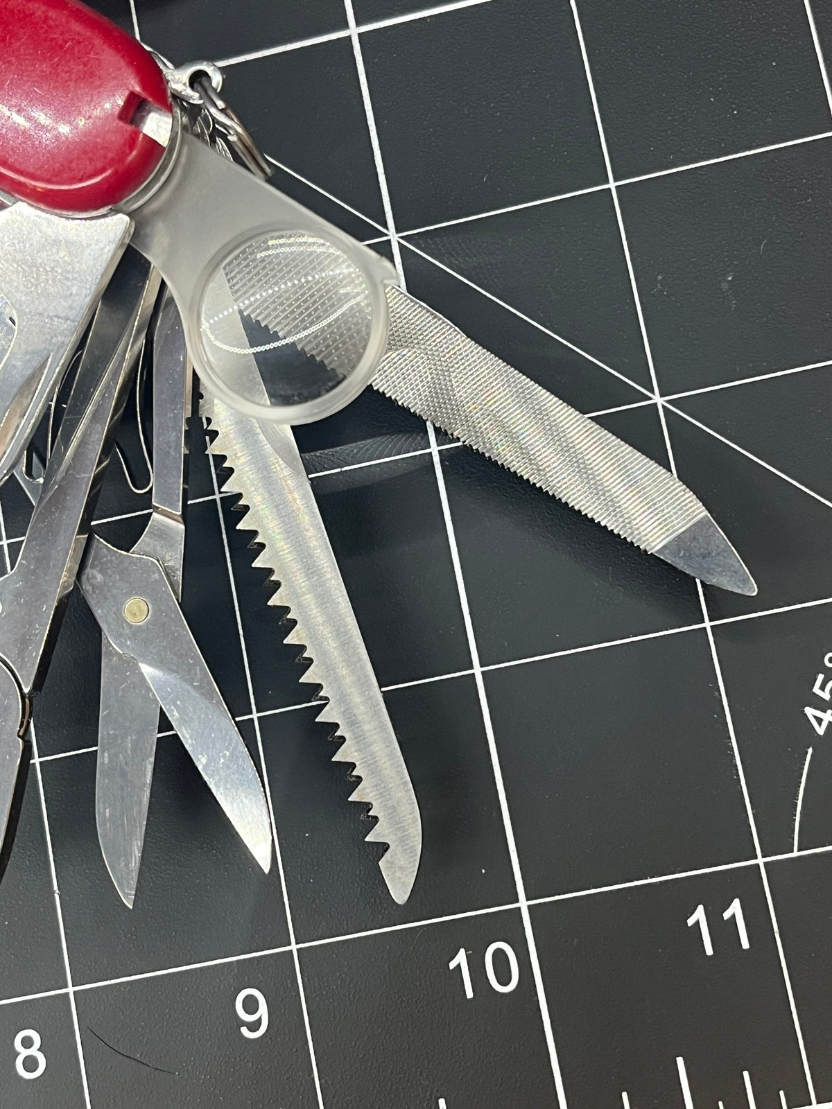 Vintage Victorinox Swiss Army SwissChamp Pocket Knife MultiTool Red 91mm Pin mod -