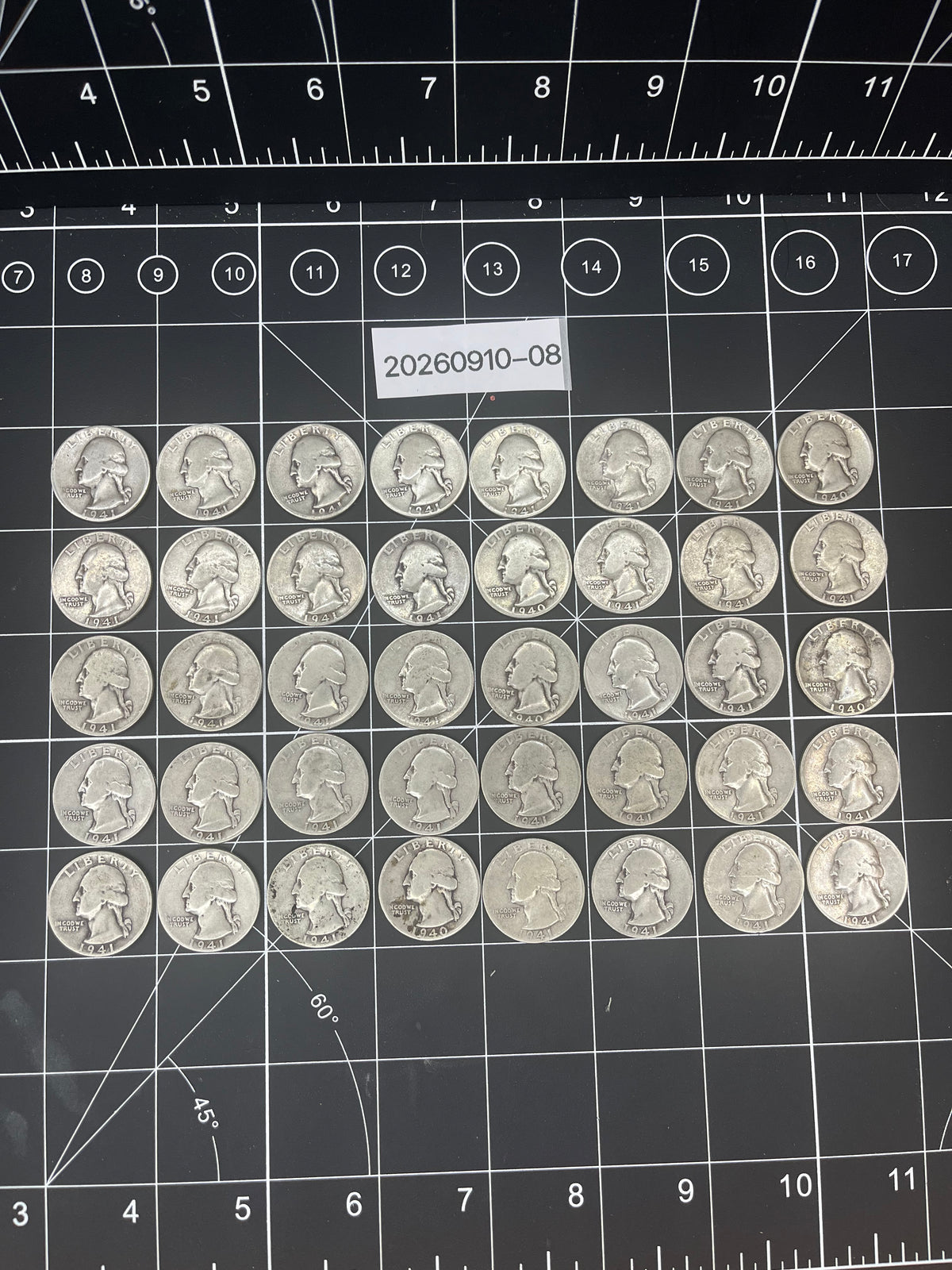 40 Silver Quarters – 90% Silver Pre-1965 Washingtons – Solid Bullion Lot