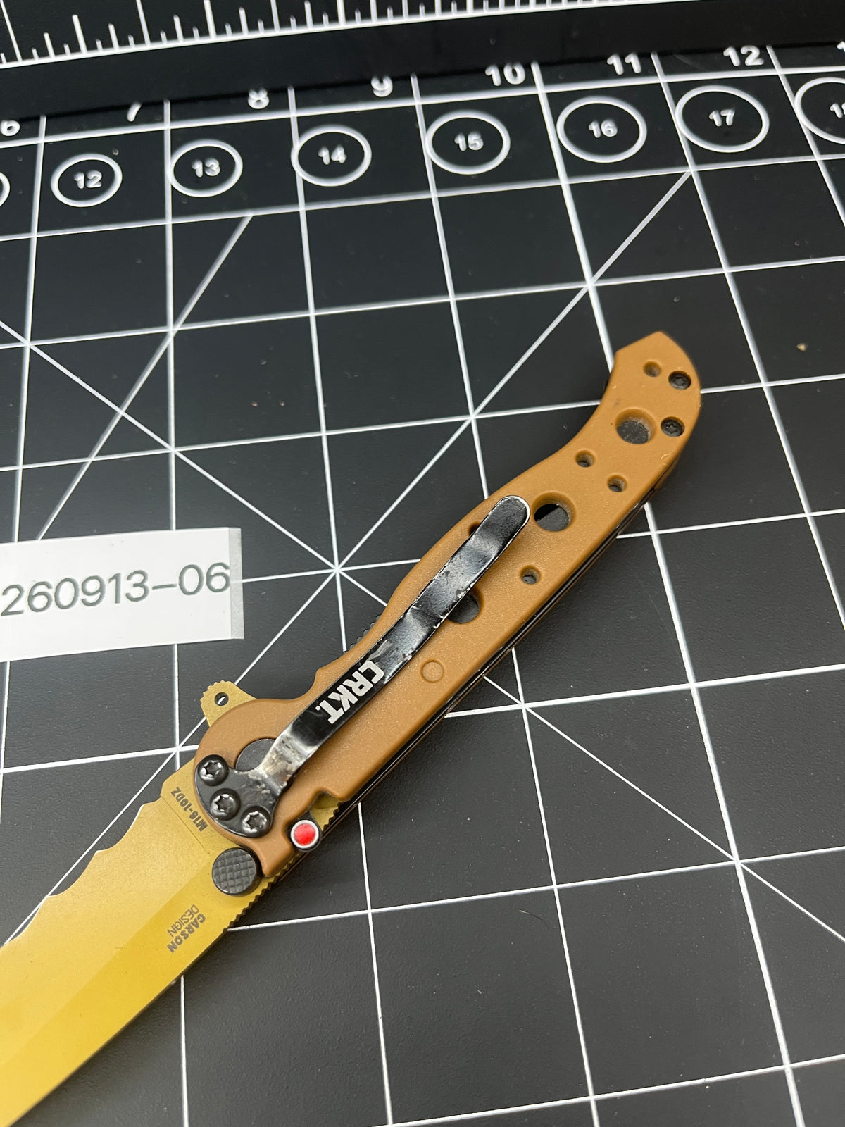 CRKT M16-10DZ Carson Flipper Combo Tanto Desert Tan Handle Folding Knife - Great