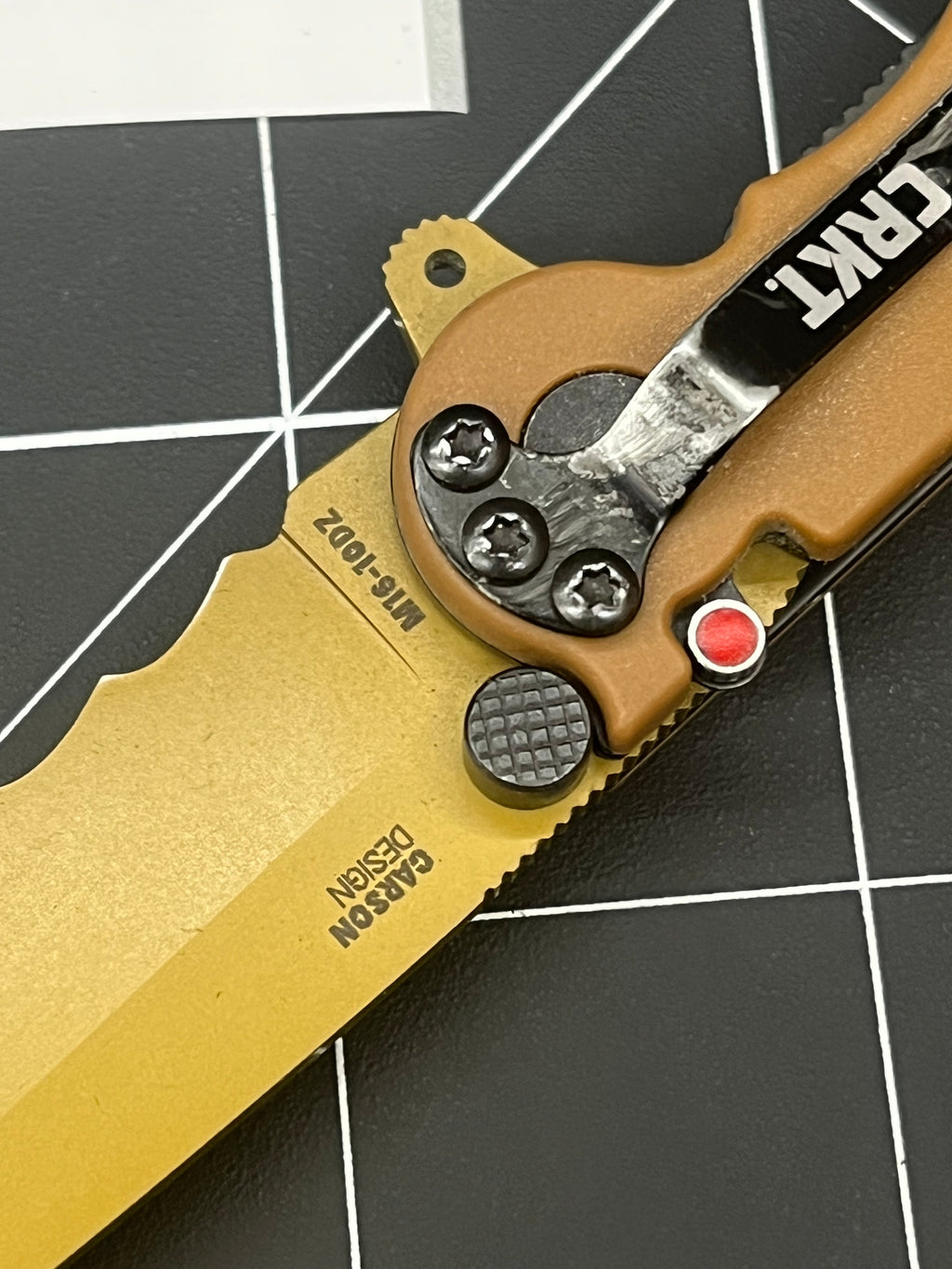 CRKT M16-10DZ Carson Flipper Combo Tanto Desert Tan Handle Folding Knife - Great