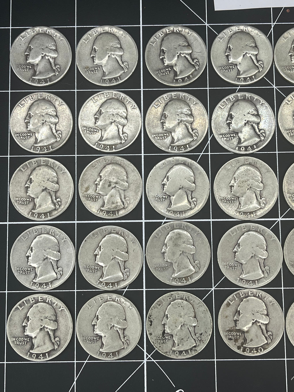 40 Silver Quarters – 90% Silver Pre-1965 Washingtons – Solid Bullion Lot