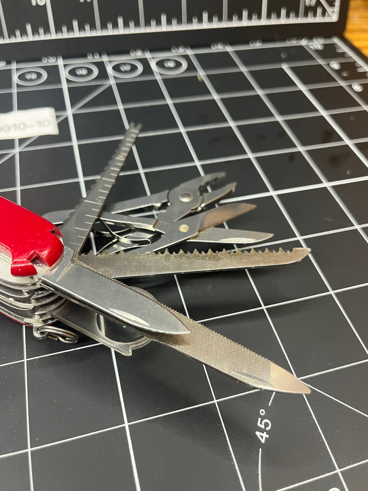 Vintage Victorinox Swiss Army SwissChamp Pocket Knife MultiTool Red 91mm Pin mod -