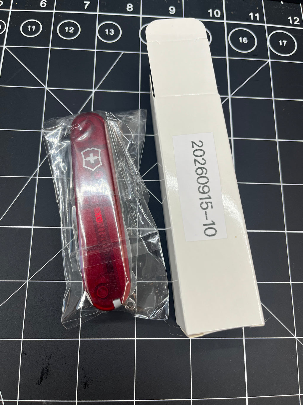 Victorinox Huntsman Swiss Army knife Translucent Ruby Red Pin Clean