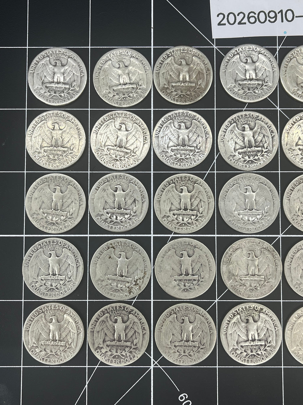 40 Silver Quarters – 90% Silver Pre-1965 Washingtons – Solid Bullion Lot