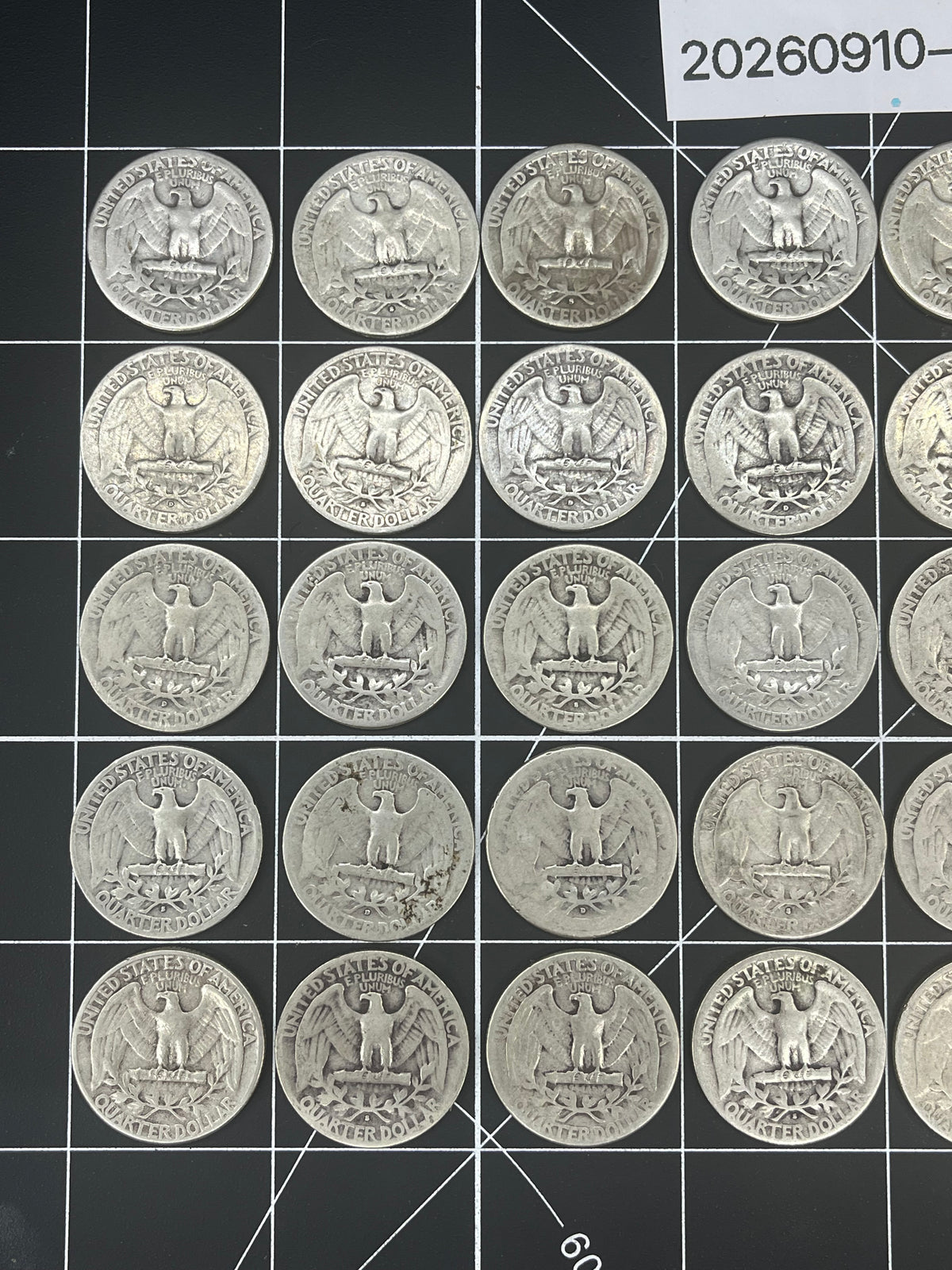 40 Silver Quarters – 90% Silver Pre-1965 Washingtons – Solid Bullion Lot