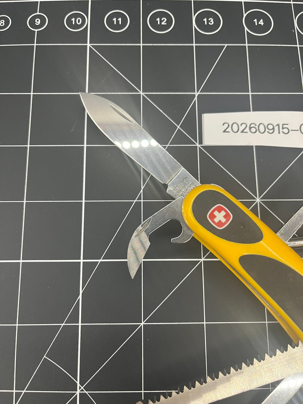 2000s Wenger Delemont SAK EvoGrip 18 85mm Yellow Folding Multi-Tool Pocket Knife