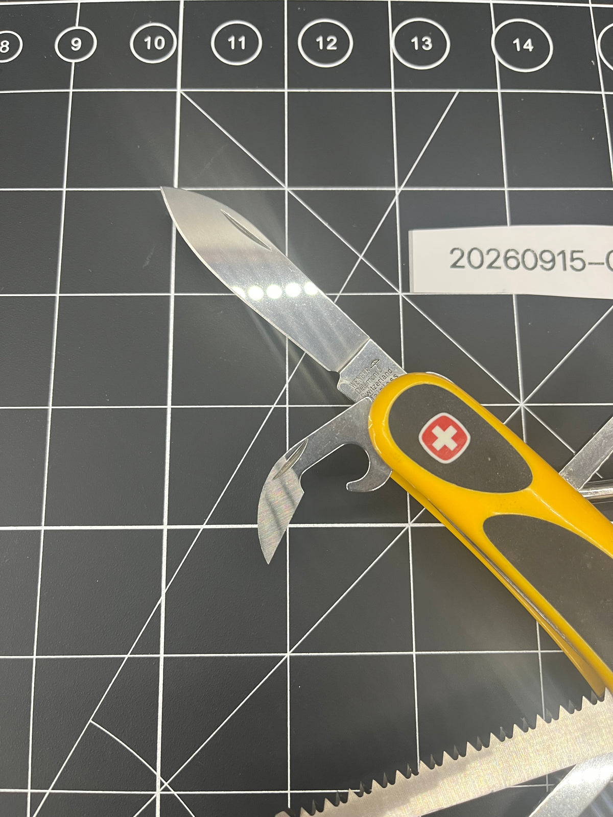 2000s Wenger Delemont SAK EvoGrip 18 85mm Yellow Folding Multi-Tool Pocket Knife