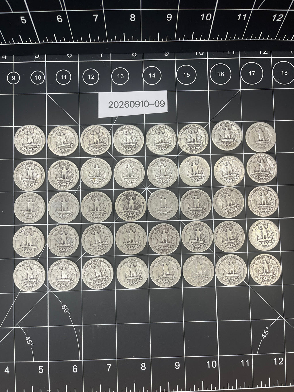 40 Silver Quarters – 90% Silver Pre-1965 Washingtons – Solid Bullion Lot -