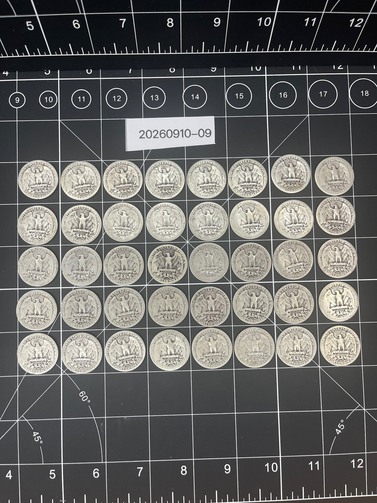 40 Silver Quarters – 90% Silver Pre-1965 Washingtons – Solid Bullion Lot -