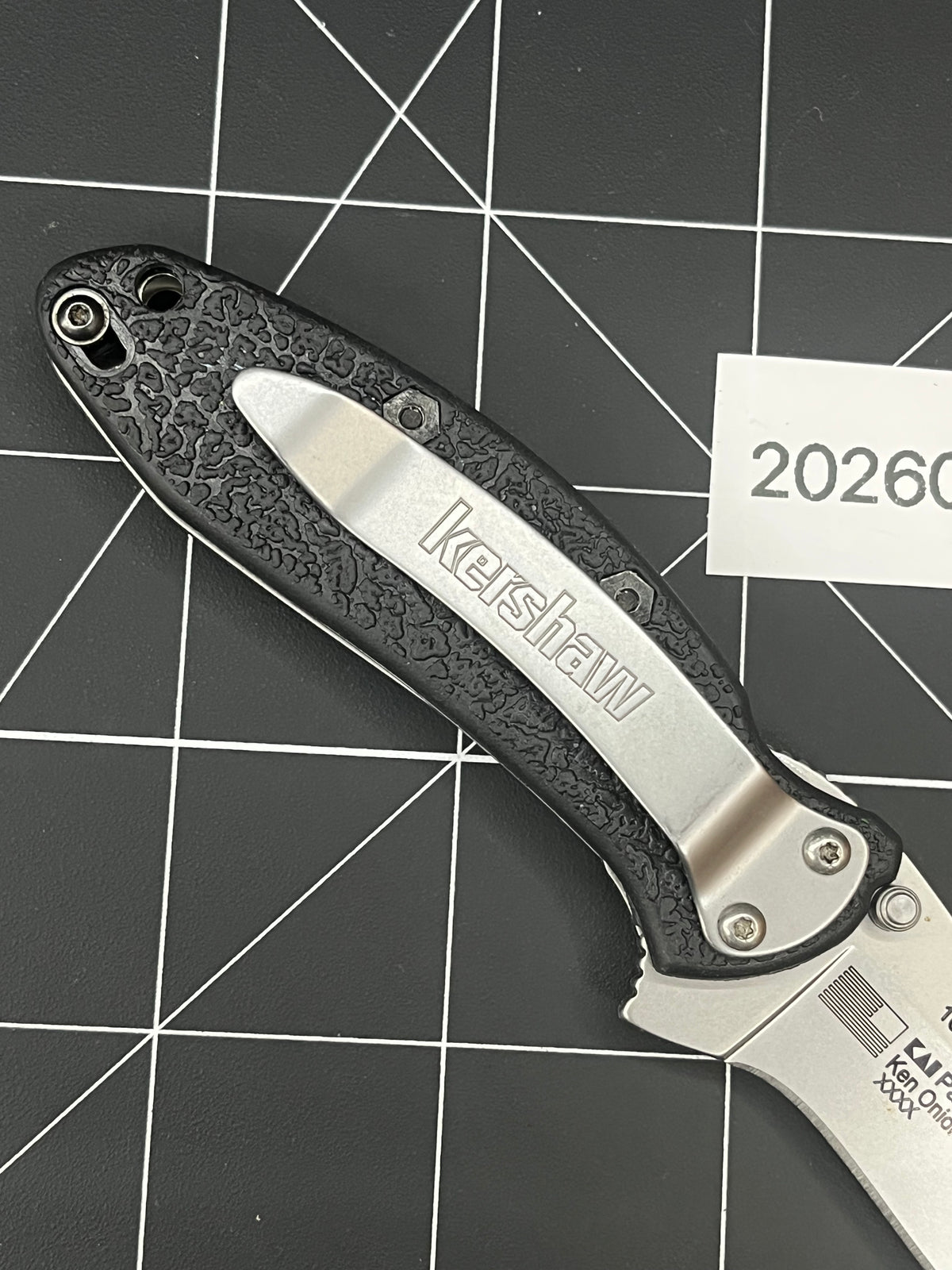 Kershaw 1620 Scallion Pocket Knife - Black - Assisted Plain Blade - Liner Lock
