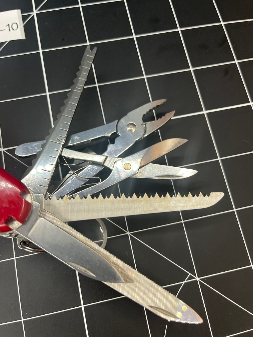 Vintage Victorinox Swiss Army SwissChamp Pocket Knife MultiTool Red 91mm Pin mod -