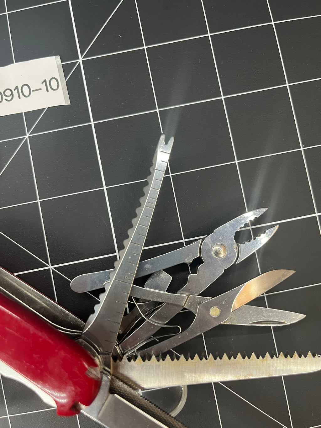 Vintage Victorinox Swiss Army SwissChamp Pocket Knife MultiTool Red 91mm Pin mod -
