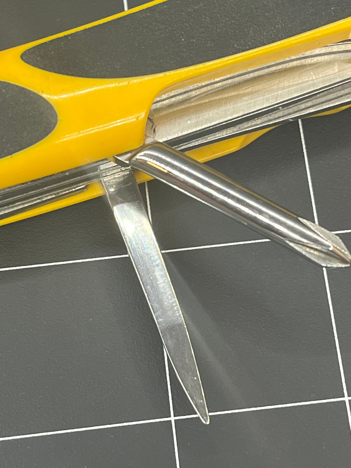 2000s Wenger Delemont SAK EvoGrip 18 85mm Yellow Folding Multi-Tool Pocket Knife