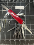 Vintage Victorinox Swiss Army SwissChamp Pocket Knife MultiTool Red 91mm Pin mod -