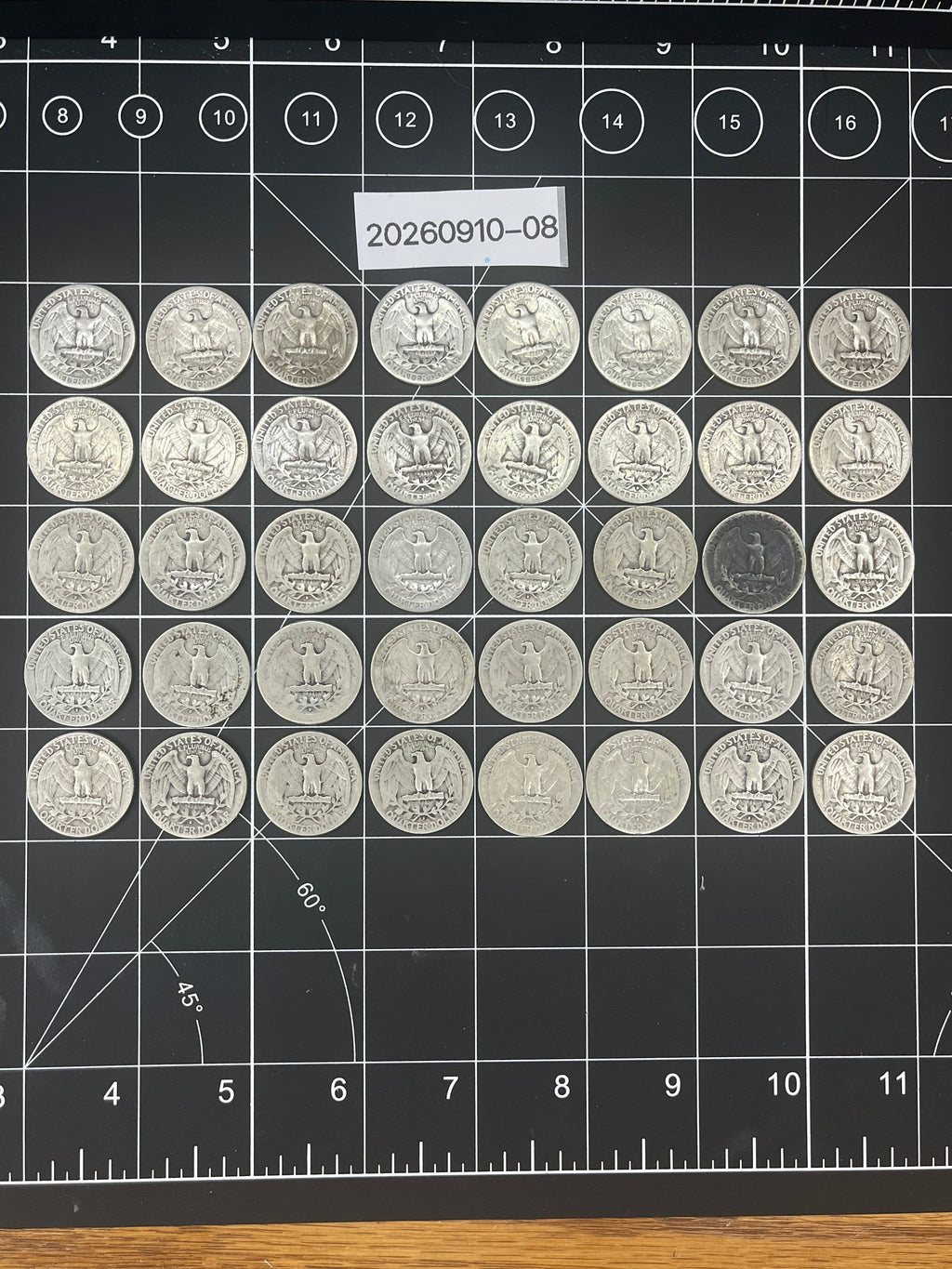 40 Silver Quarters – 90% Silver Pre-1965 Washingtons – Solid Bullion Lot
