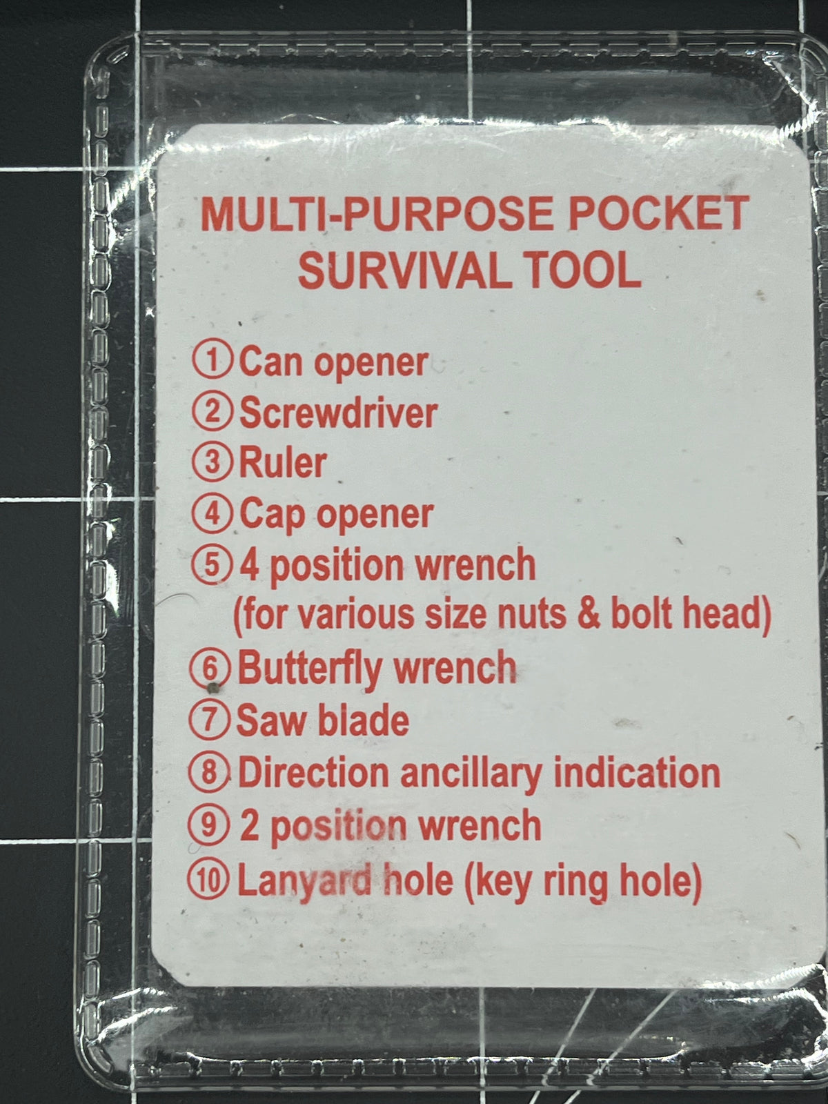 1 Pcs Stainless Steel Credit Card Tool 11 in 1 Multi Pocket Survival Camping Tool