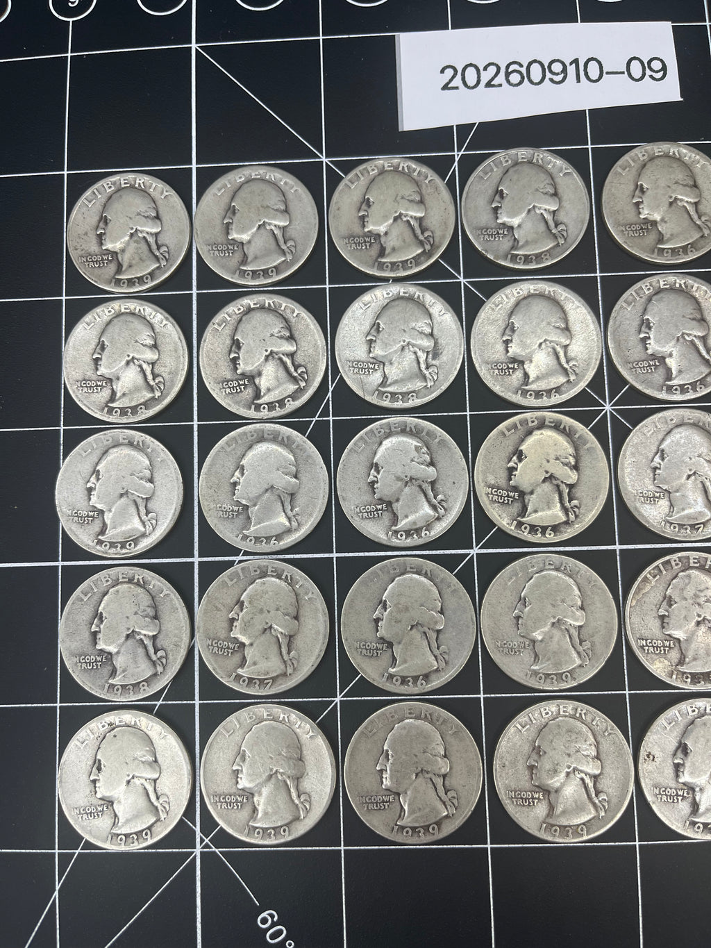 40 Silver Quarters – 90% Silver Pre-1965 Washingtons – Solid Bullion Lot -